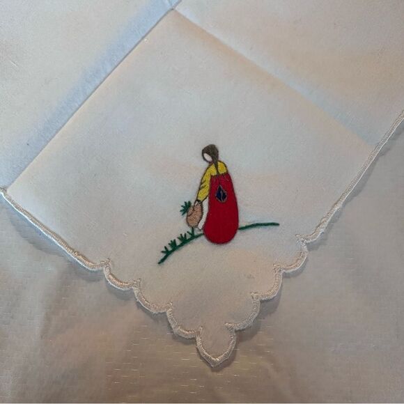 Vintage 50’s Korean Operation Hanky Hand Embroidered Cotton Handkerchief - Picture 6 of 7